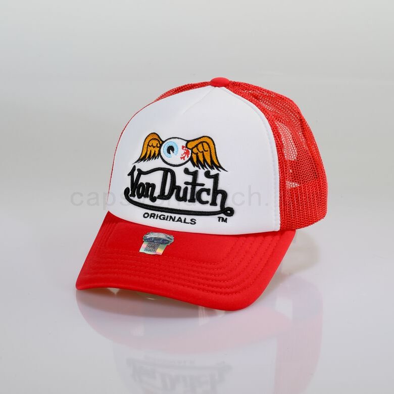 (image for) Von Dutch Originals -Trucker Baker Cap, white/red F0817888-01179 Online Großhandel